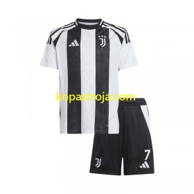 Billiga Fotbollströjor Juventus Cristiano Ronaldo 7 Barn Hemma tröja 2024/25 Kortärmad